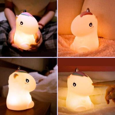Нічник силіконовий нічник дитячий Єдиноріг LED USB