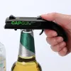 Відкривачка для пляшок Cap Gun Opener з контейнером для кришок відкривашка у формі пістолету відкривашка для пива Чорний
