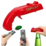 Відкривачка для пляшок Cap Gun Opener з контейнером для кришок відкривашка у формі пістолету відкривашка для пива Червоний
