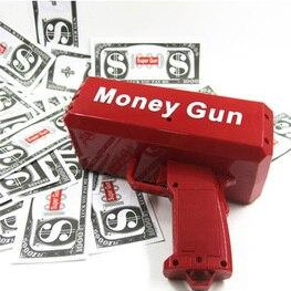 Пістолет, який стріляє грошима Money Gun червоний