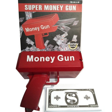Пістолет, який стріляє грошима Money Gun червоний